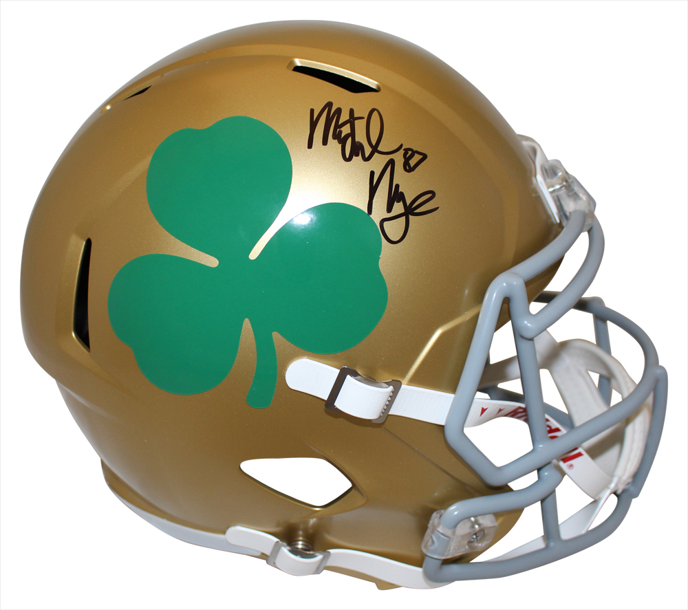 Michael Mayer Signed Note Dame Fighting Irish F/S Shamrock Helmet BAS