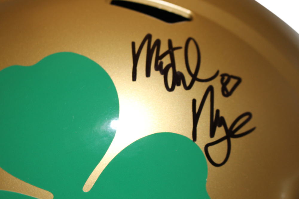 Michael Mayer Signed Note Dame Fighting Irish F/S Shamrock Helmet BAS