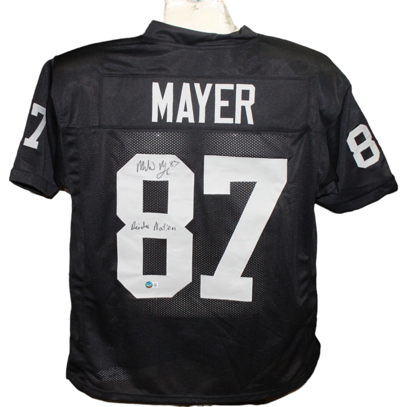 Michael Mayer Autographed/Signed Pro Style Black Jersey Insc. BAS 