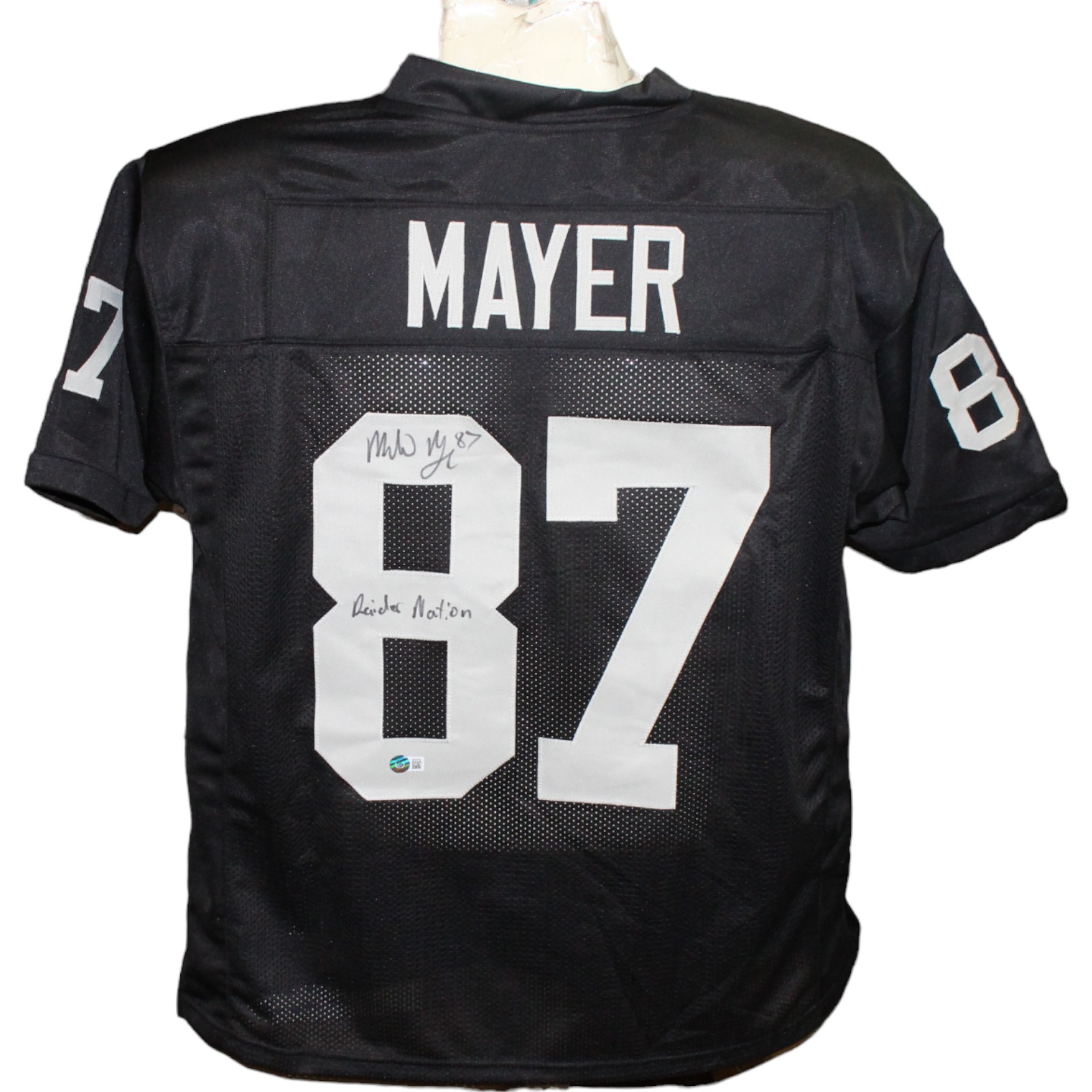 Michael Mayer Autographed/Signed Pro Style Black Jersey Insc. BAS