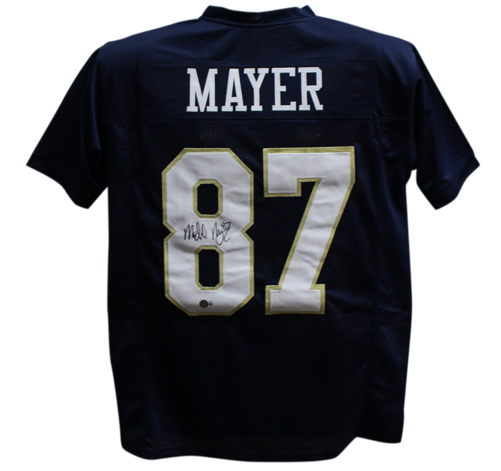 Michael Mayer Autographed/Signed College Style Blue XL Jersey Beckett