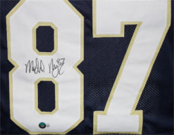 Michael Mayer Autographed/Signed College Style Blue XL Jersey Beckett