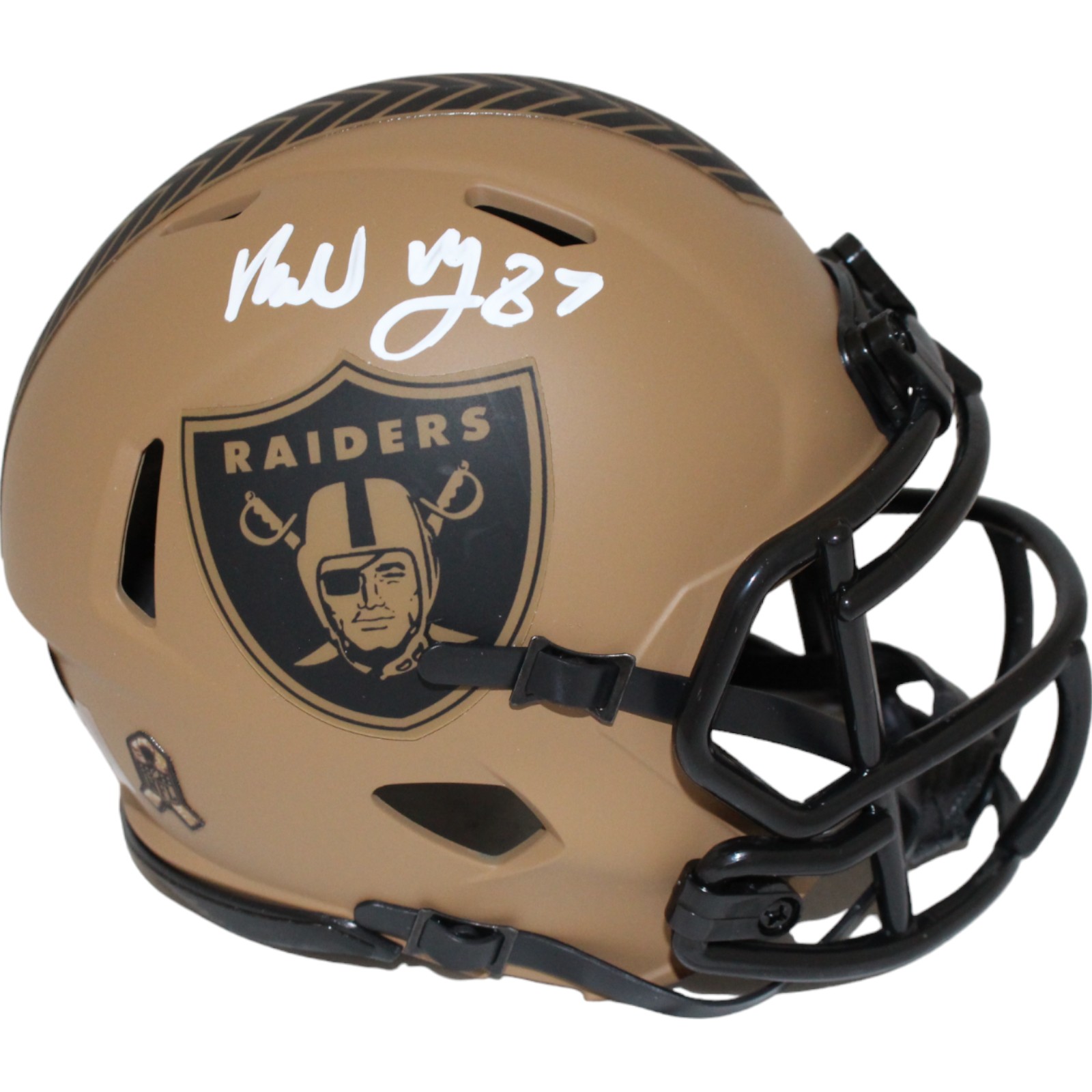 Michael Mayer Signed Las Vegas Raiders 23 Salute Mini Helmet BAS