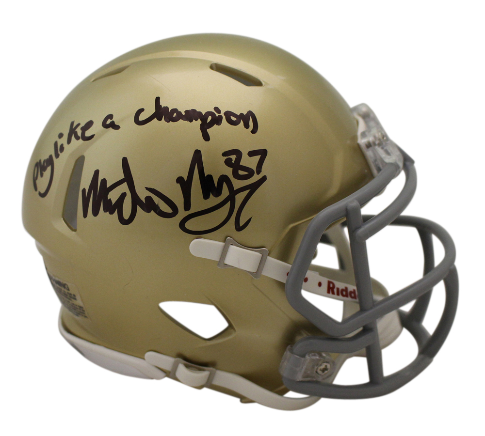 Michael Mayer Signed Notre Dame Fighting Irish Speed Mini Helmet Beckett