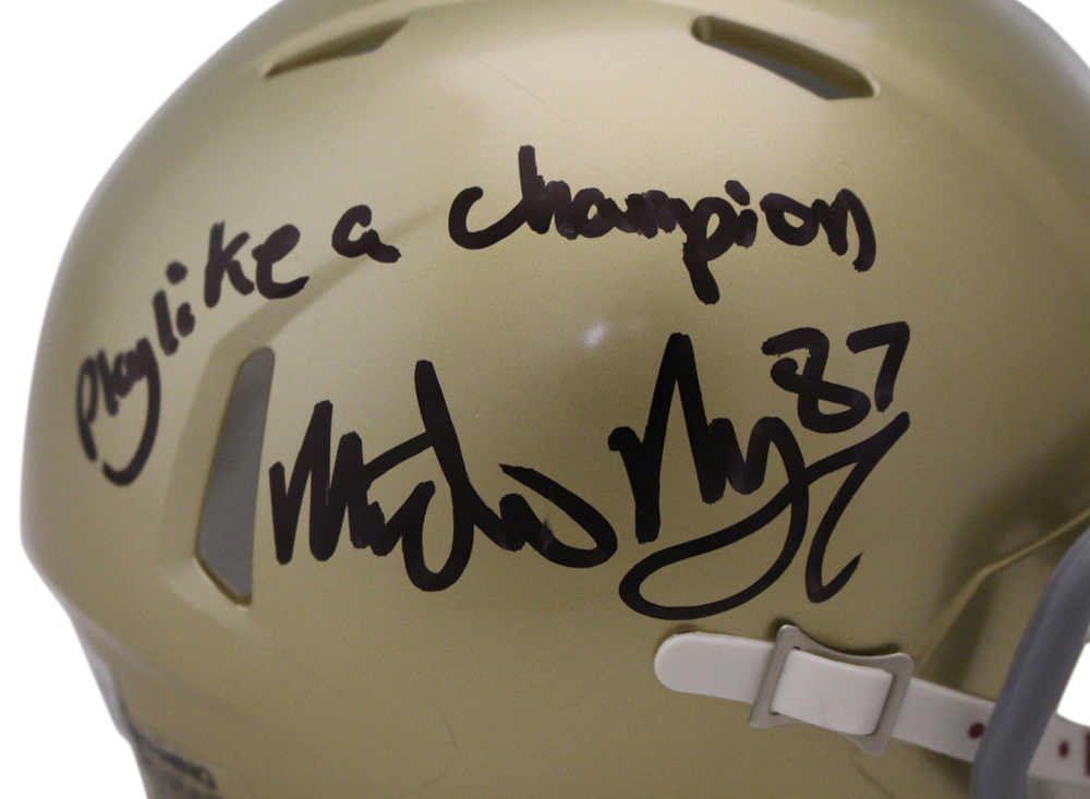 Michael Mayer Signed Notre Dame Fighting Irish Speed Mini Helmet Beckett