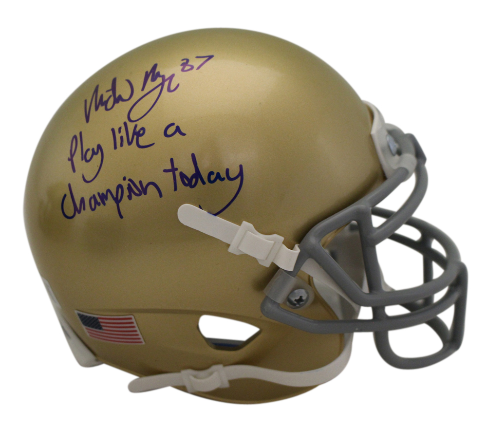 Michael Mayer Signed Notre Dame Fighting Irish Schutt Mini Helmet Beckett