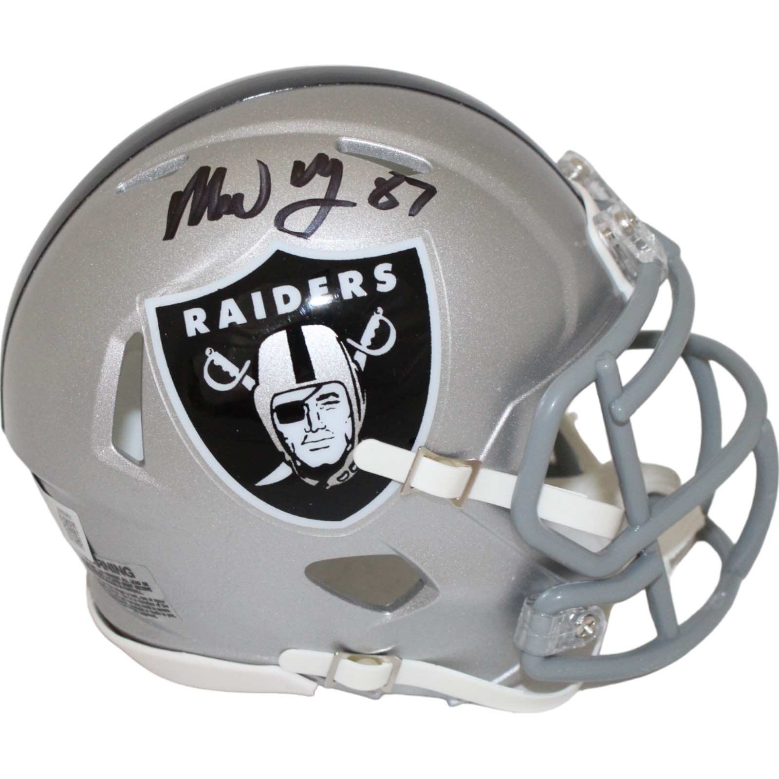 thumbnail image 2 of Custom Las Vegas Raiders Matte Black Stars & Stripes Mini Football Helmet 2 of 6