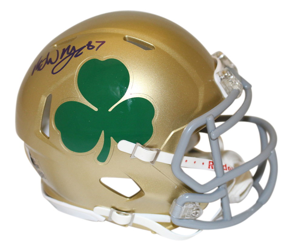 Michael Mayer Signed Notre Dame Fighting Irish Shamrock Mini Helmet BAS