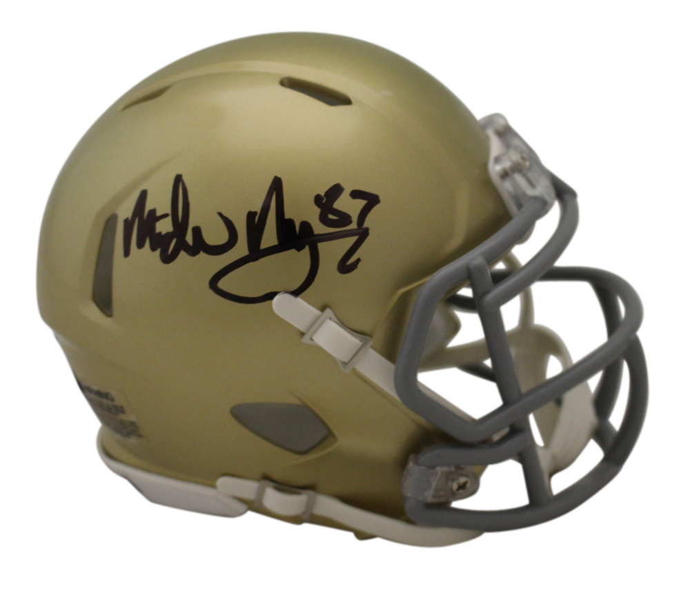 Michael Mayer Signed Notre Dame Fighting Irish Speed Mini Helmet Beckett