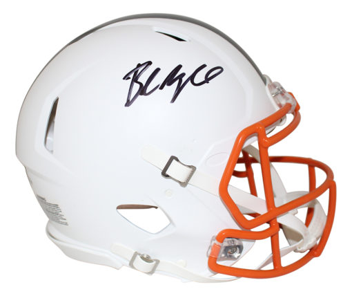Baker Mayfield Signed Cleveland Browns Flat White Authentic Helmet BAS 26589