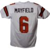 Baker Mayfield Autographed/Signed Pro Style White XL Jersey BAS 22899