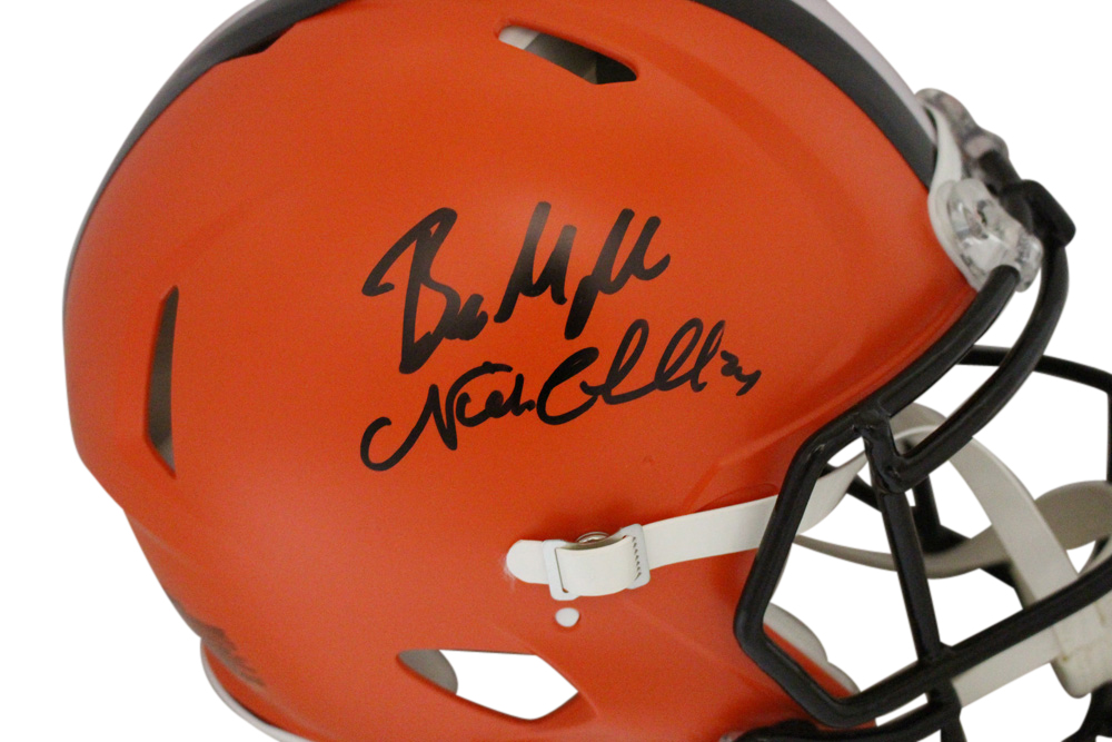 Baker Mayfield & Nick Chubb Browns Signed Authentic Speed Helmet BAS