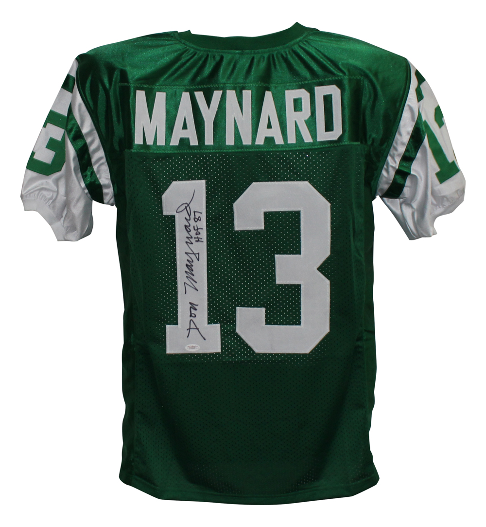 Don Maynard Autographed/Signed Pro Style Green XL Jersey HOF JSA