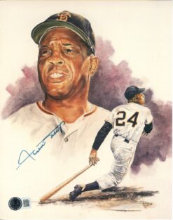 Willie Mays Autographed San Francisco Giants 8x10 Litho Phto Beckett 56396