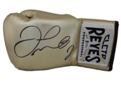 Floyd Mayweather Jr Signed Cleto Reyes Gold Left Hand Boxing Glove BAS 24963