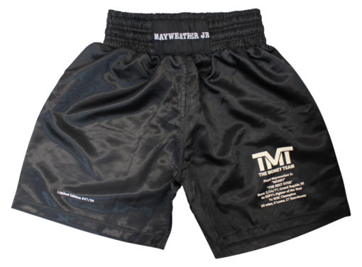 Floyd Mayweather Unsigned LE/ 50 TMT Black Trunks 12535