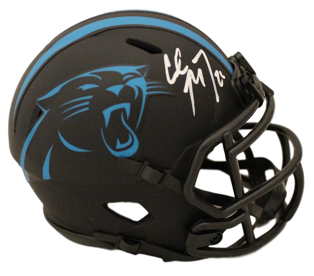 Christian McCaffrey Autographed Carolina Panthers Eclipse Mini Helmet BAS 26888