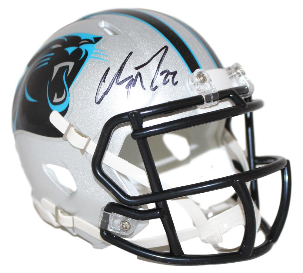 Christian McCaffrey Autographed Carolina Panthers Speed Mini Helmet BAS 28328