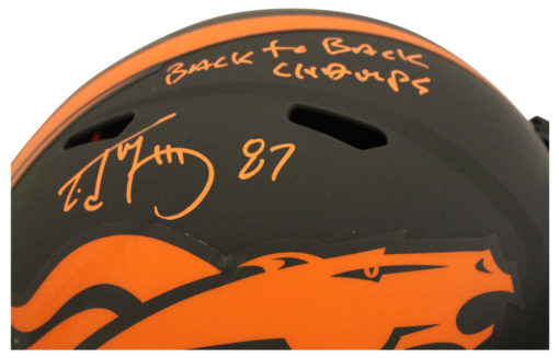 Ed McCaffrey Signed Denver Broncos Eclipse Replica Helmet B2B Champs JSA 26948