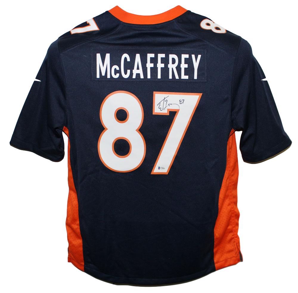 Ed McCaffrey Autographed/Signed Denver Broncos Nike Blue L Jersey BAS 28492
