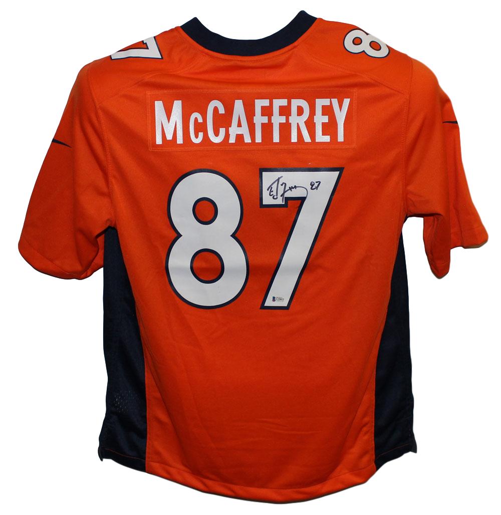 Ed McCaffrey Autographed/Signed Denver Broncos Nike Orange L Jersey BAS 28494