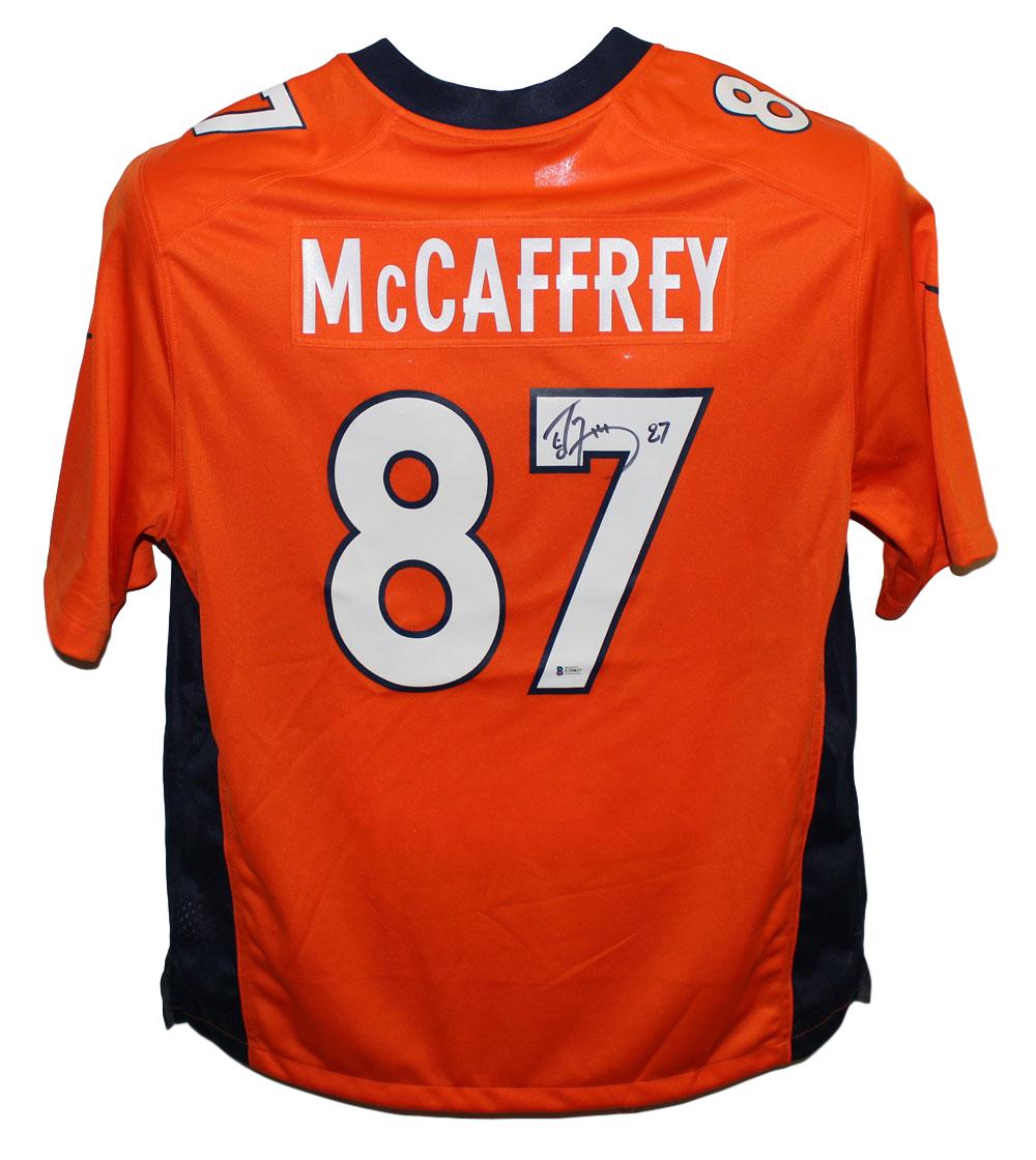 Ed McCaffrey Autographed/Signed Denver Broncos Nike Orange XL Jersey BAS 28495