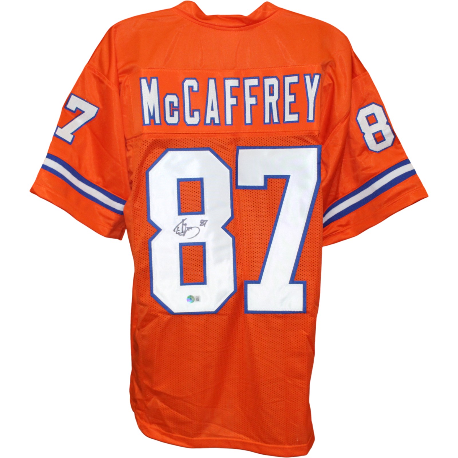 Ed McCaffrey Autographed Pro Style XL Orange TB Jersey Beckett Witness 53722