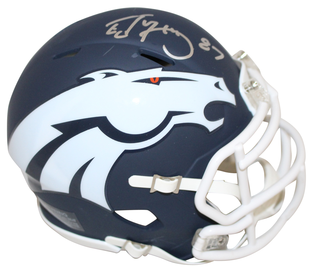 Ed McCaffrey Autographed/Signed Denver Broncos AMP Mini Helmet JSA 26942