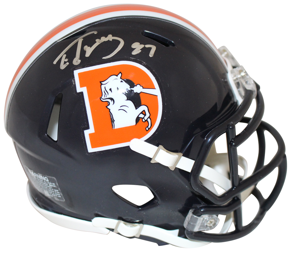 Ed McCaffrey Autographed Denver Broncos Color Rush Mini Helmet JSA 26947