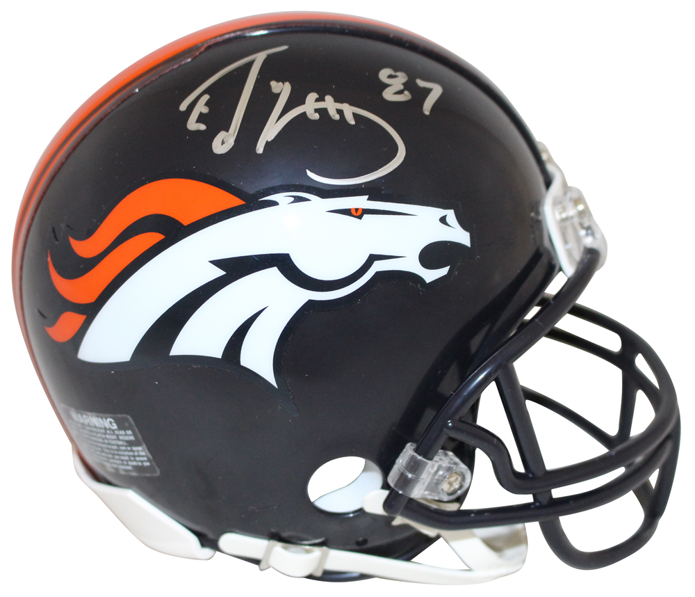 Ed McCaffrey Autographed/Signed Denver Broncos Mini Helmet JSA 26945