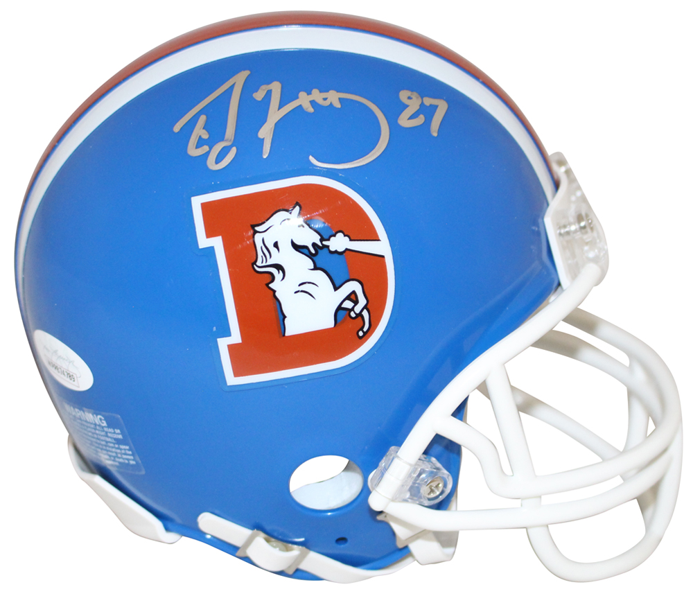 Ed McCaffrey Autographed/Signed Denver Broncos D Logo Mini Helmet JSA 26944
