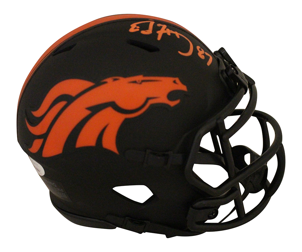 Ed McCaffrey Autographed/Signed Denver Broncos Eclipse Mini Helmet JSA 28308