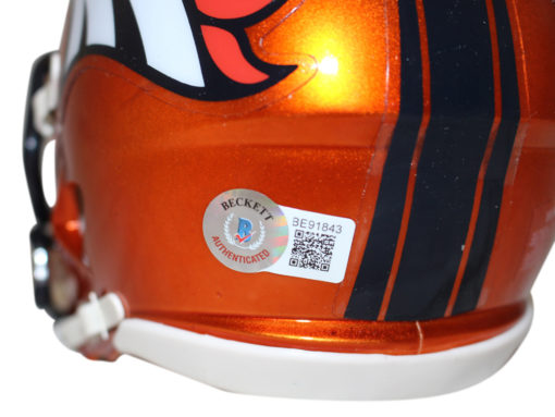 Ed McCaffrey Autographed Denver Broncos Flash Mini Helmet Beckett