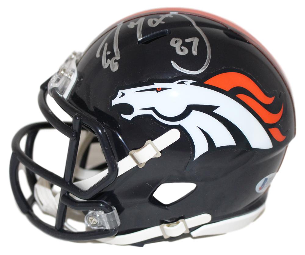 Ed McCaffrey Autographed/Signed Denver Broncos Speed Mini Helmet 28329