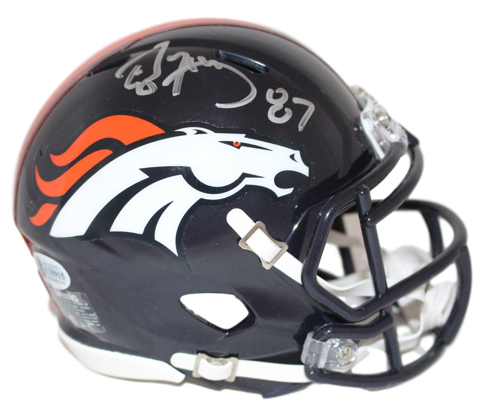 Ed McCaffrey Autographed/Signed Denver Broncos Speed Mini Helmet 28330