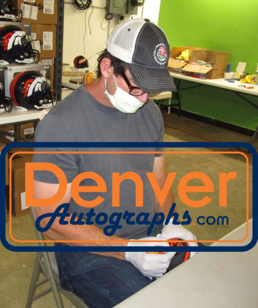 Ed McCaffrey Autographed/Signed Denver Broncos Eclipse Mini Helmet JSA 26941