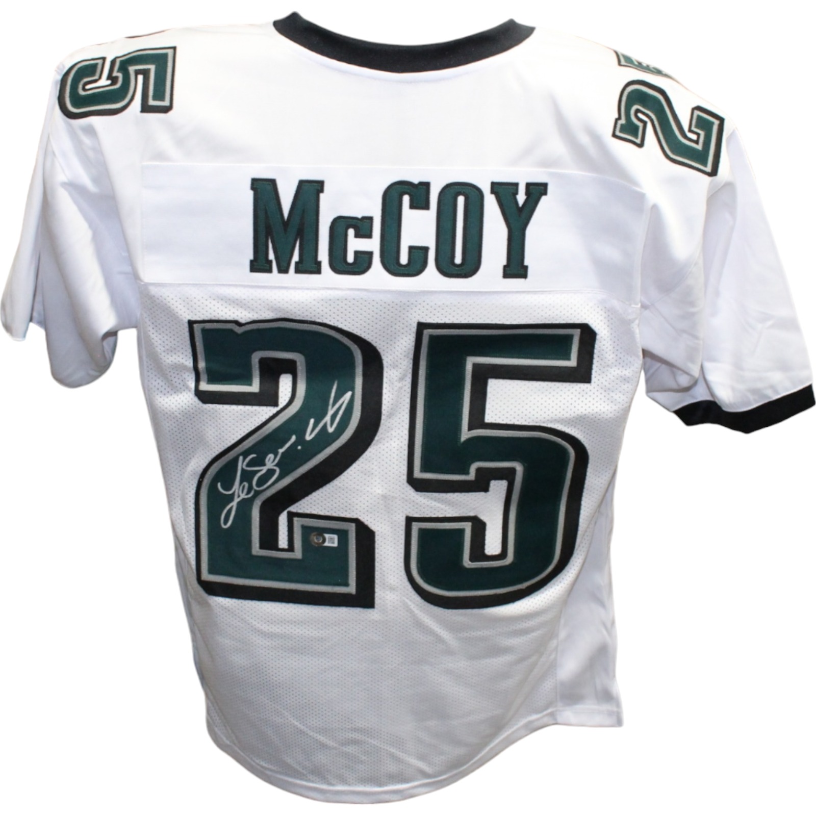 Lesean McCoy Autographed/Signed Pro Style White Jersey Beckett