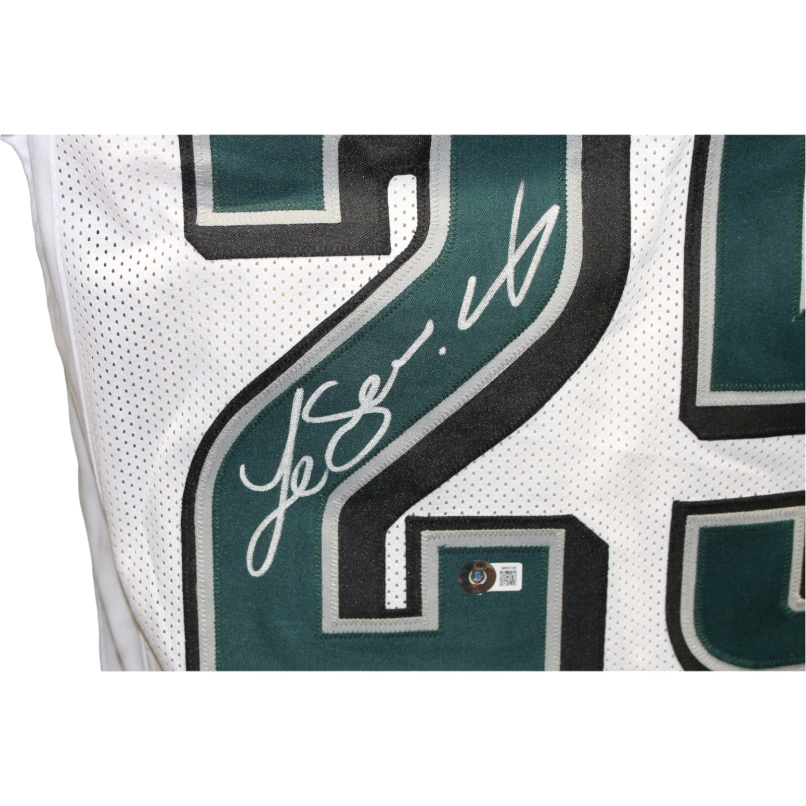 Lesean McCoy Autographed/Signed Pro Style White Jersey Beckett