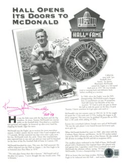 Tommy McDonald Autographed Philadelphia Eagles HOF Doc. HOF Beckett 56854