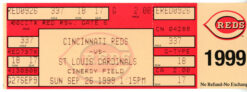 Mark McGwire's 60th Home Run St Louis Cardinals 09/26/99 Ticket Stub 35774