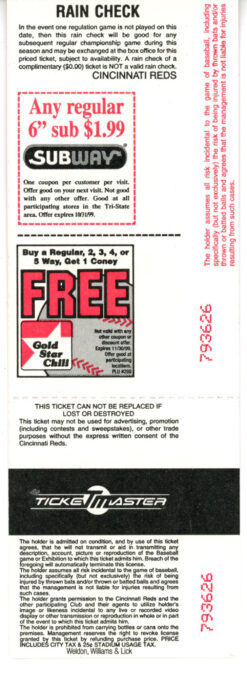 Mark McGwire's 60th Home Run St Louis Cardinals 09/26/99 Ticket Stub 35774