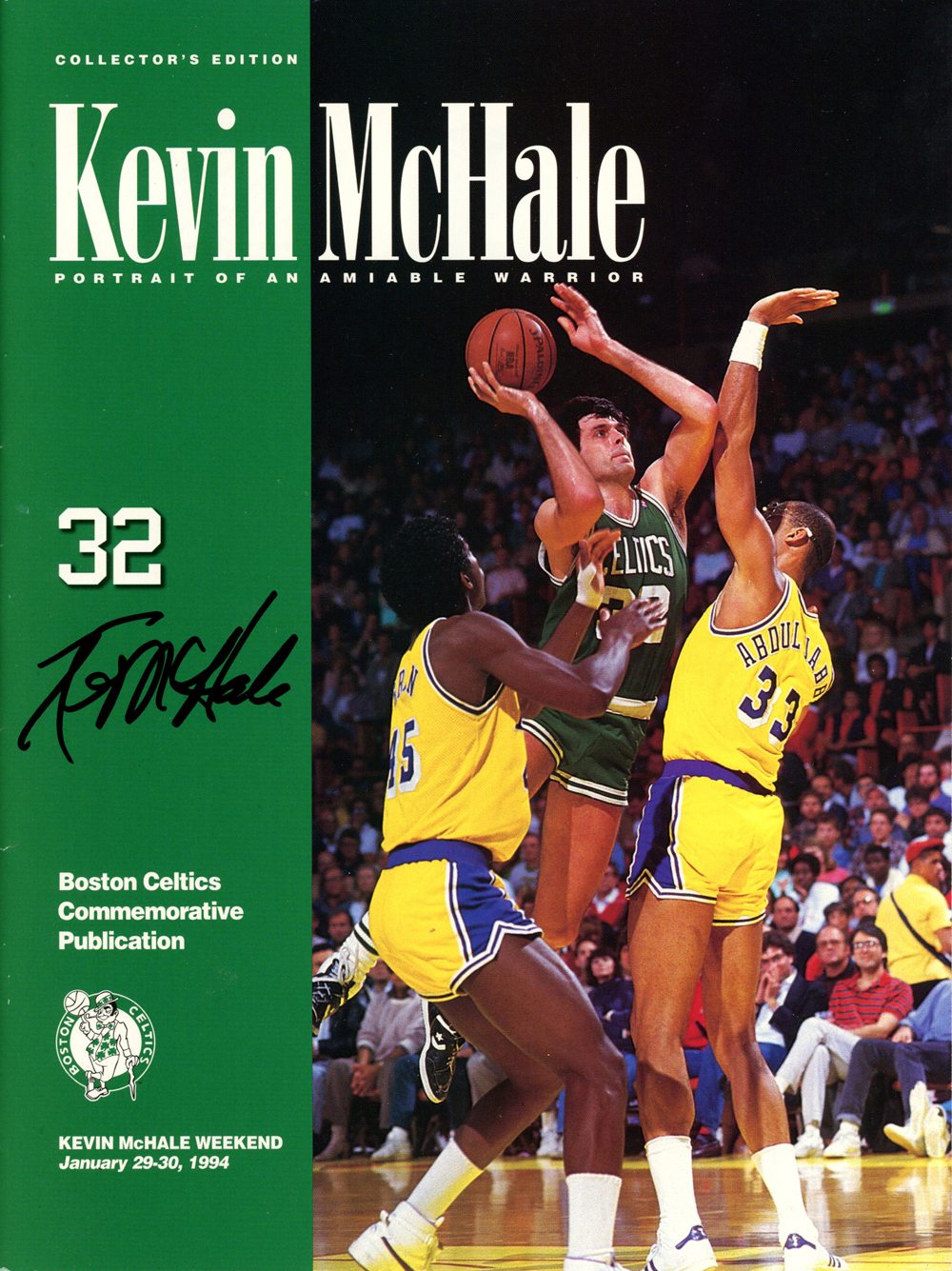 Kevin McHale Autographed 1/29/1994 Commemorative Magazine JSA