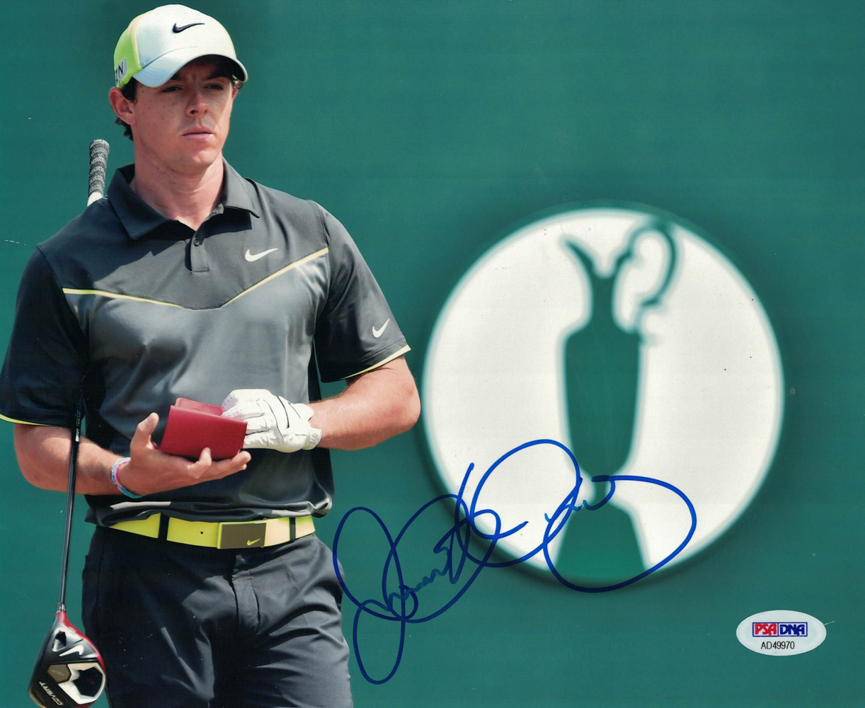 Rory Mcilroy Autographed/Signed PGA Tour Golf 8x10 Photo The Open PSA 30273