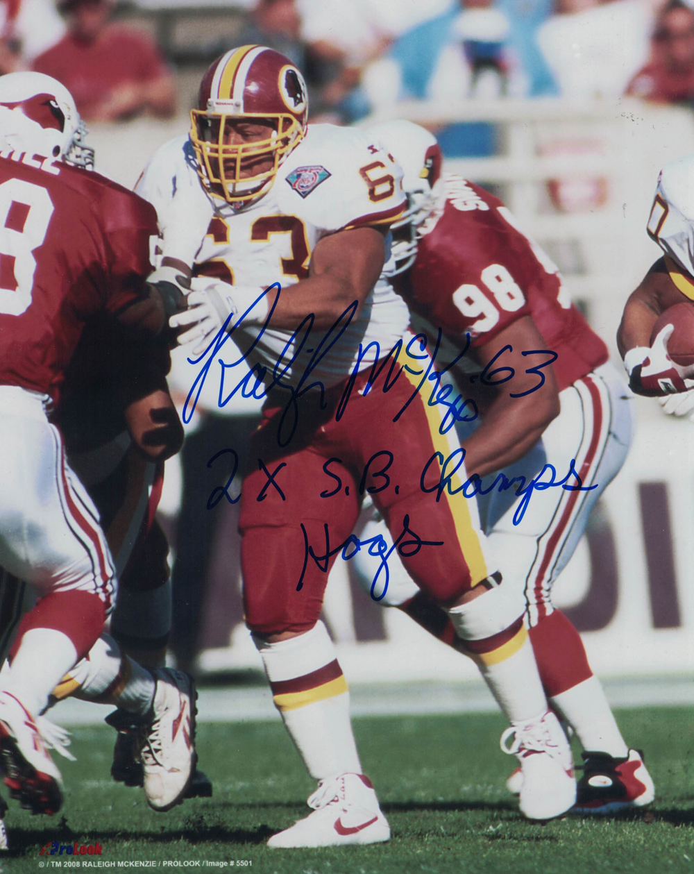 Raleigh Mckenzie Signed Washington Redskins 8x10 Photo 2 Insc 27880