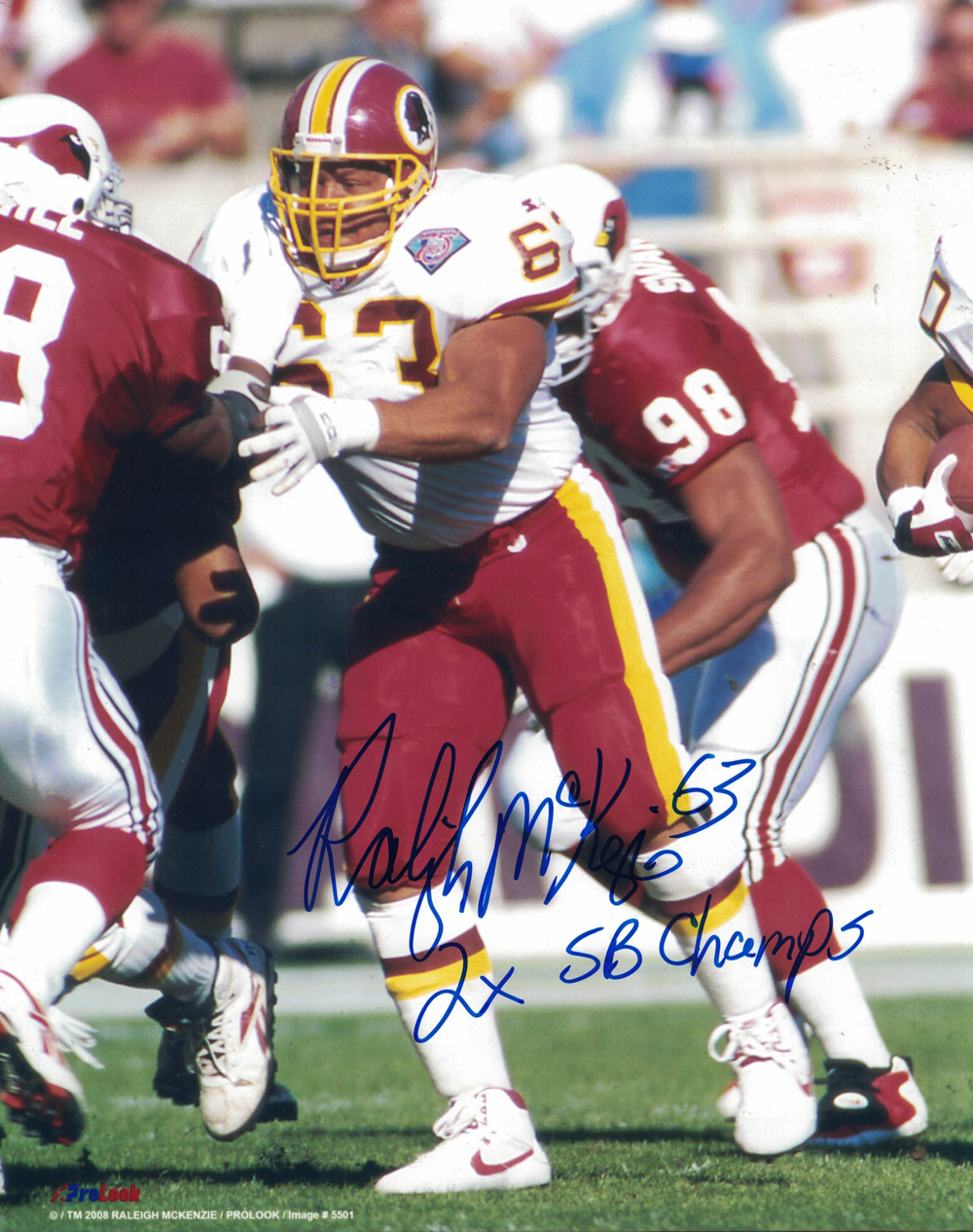 Raleigh Mckenzie Signed Washington Redskins 8x10 Photo 2x SB Champs 27879