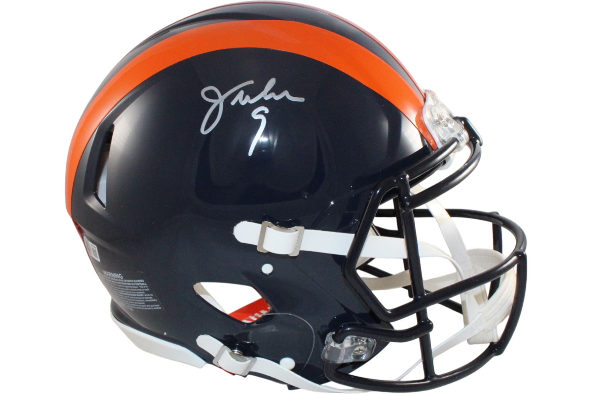Jim McMahon Autographed Chicago Bears Authentic TB Helmet Beckett Witness 55372