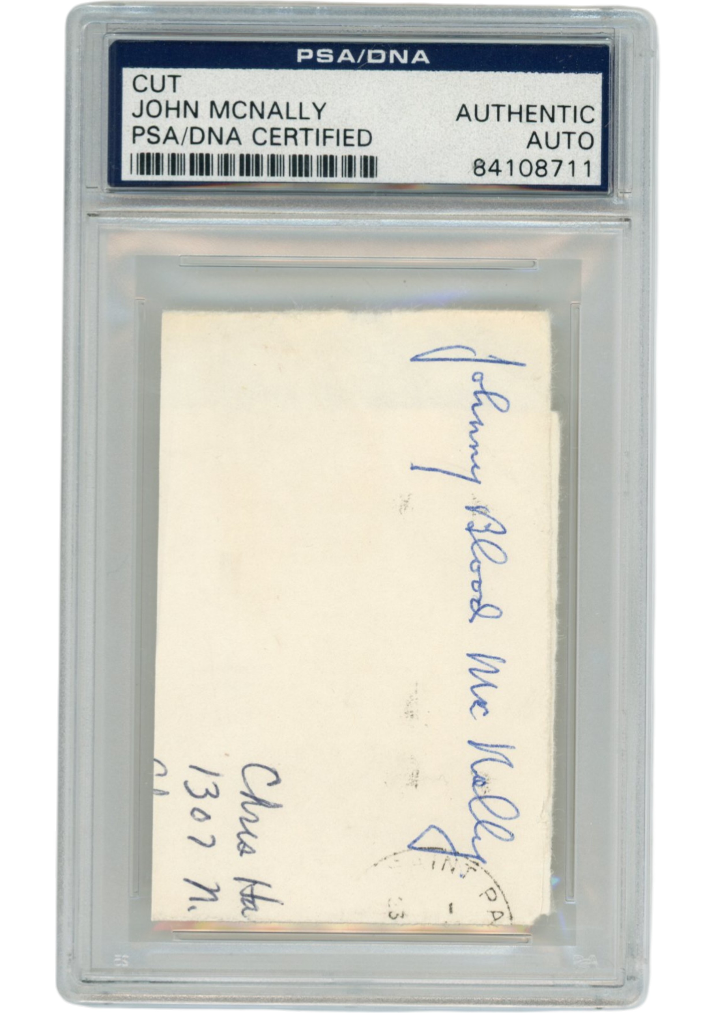 Johnny Blood McNally Autographed Green Bay Packers Envelope Cut Slab PSA 54878