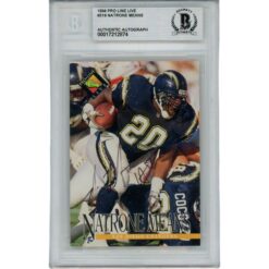 Natrone Means Signed San Diego Chargers 94 Pro Line Live Card Slab Beckett 56123