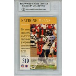 Natrone Means Signed San Diego Chargers 94 Pro Line Live Card Slab Beckett 56123