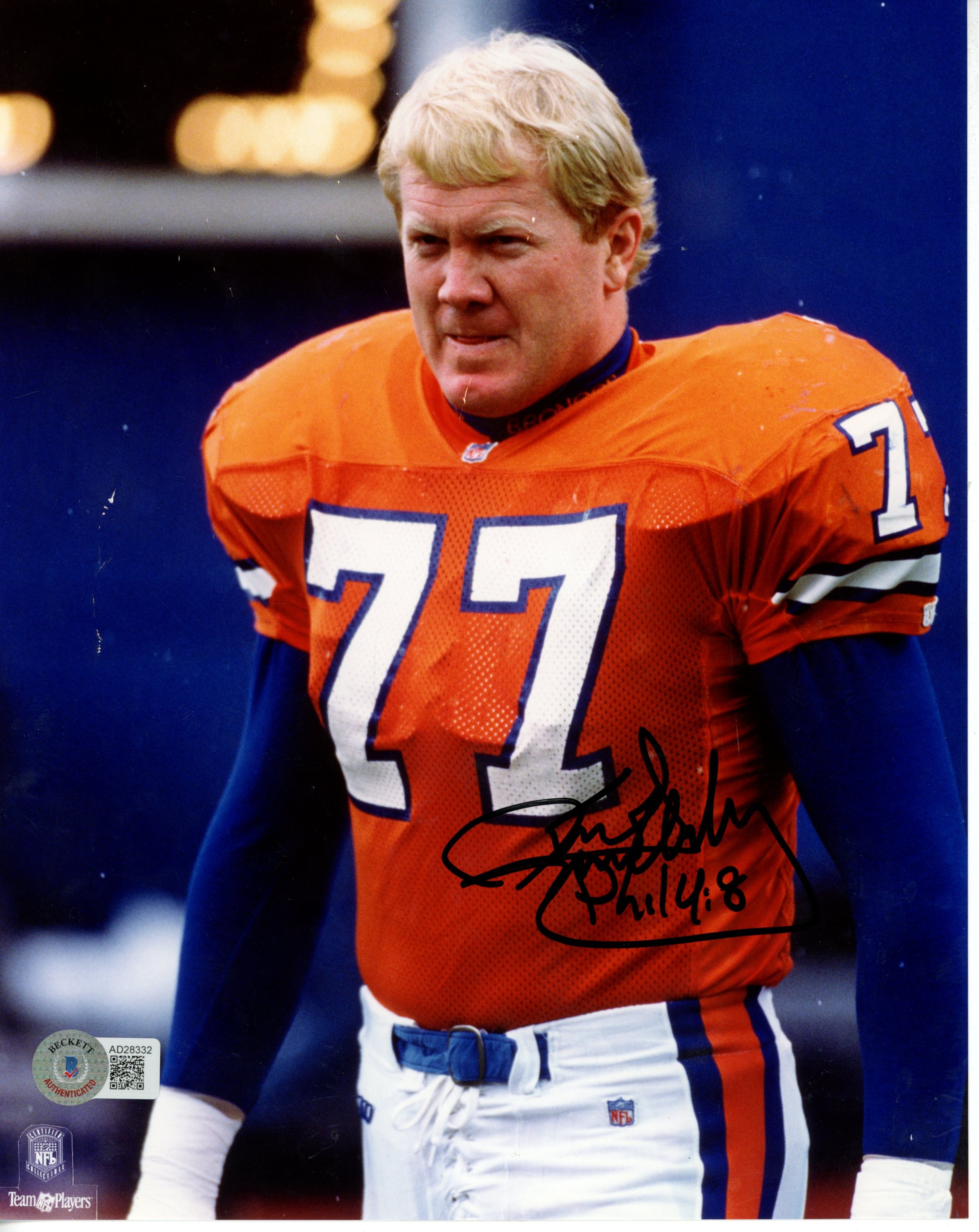 Karl Mecklenberg Autographed/Signed Denver Broncos 8x10 Photo Beckett 55856